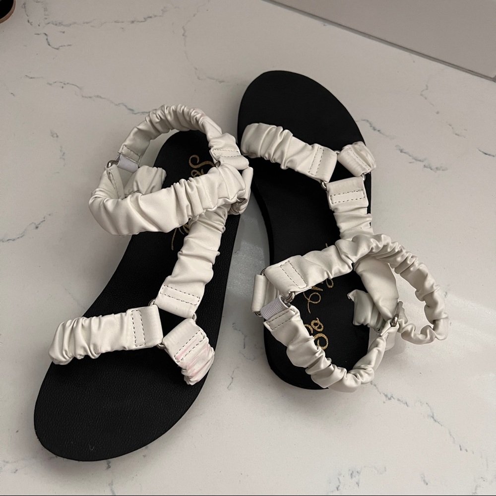 Double Strap Teva-like Sandals Black White